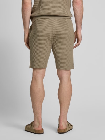 JAKE*S STUDIO MEN Korte regular fit broek met structuurmotief Roodbruin - 5