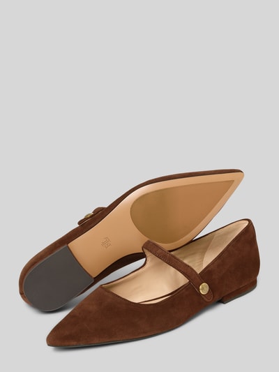 Lauren Ralph Lauren Ballerinas mit Label-Detail Modell 'LONDYN' Mittelbraun 4