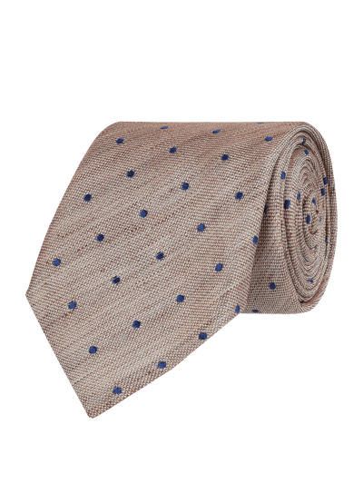 altea Krawatte aus Seide-Leinen-Mix (7 cm) Mittelbraun 1