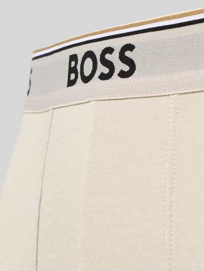 Produktfoto, Trunks aus Baumwoll-Mix im 3er-Pack Modell 'TRUNK 3P POWER' von BOSS, Optik: Unifarben, Skinny-Fit, Label-Schriftzug, elastischer Label-Bund, Multipack:3er-Pack, Materialverarbeitung: Stretch