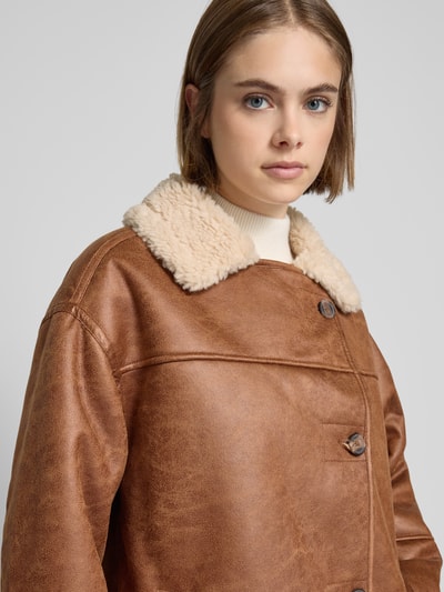 Pepe Jeans Mantel mit Umlegekragen Modell 'CARLA' Camel 3