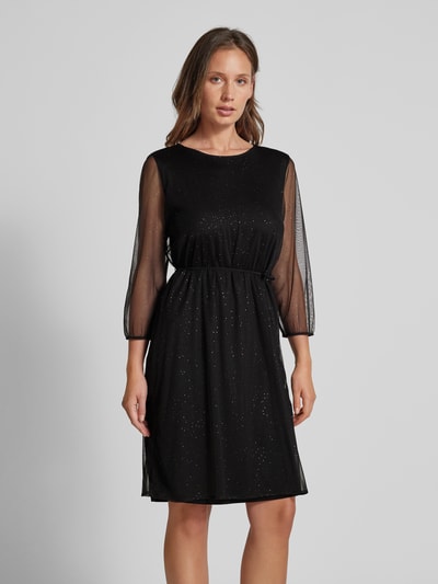 comma Knielanges Kleid mit Ziersteinbesatz Black 4