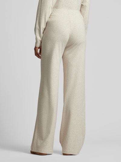 Guess Wide leg stoffen broek met labelapplicatie, model 'ELSA' Lichtbruin gemêleerd - 5