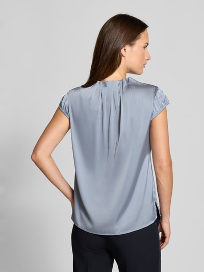 comma Blouseshirt met ronde hals en plooien Rookblauw - 5