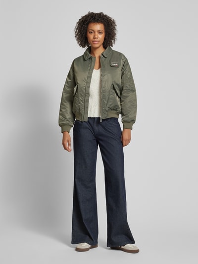 Schott NYC Blouson mit Label-Patch Modell 'DAN' Khaki 1