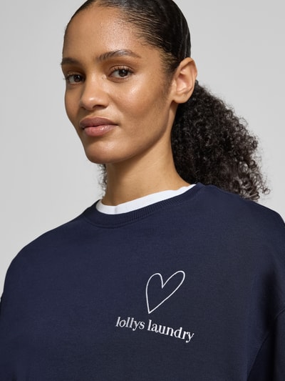 LOLLYS LAUNDRY Bluza o kroju oversized z wyhaftowanym logo model ‘Sydney’ Granatowy 3