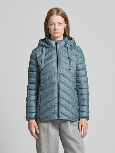 s.Oliver RED LABEL Kurtka pikowana o kroju shaped fit z nadrukiem z logo Petrol 4