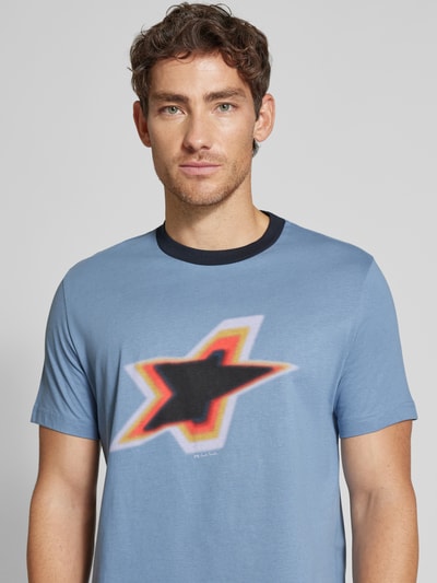 PAUL SMITH T-Shirt mit geripptem Rundhalsausschnitt Blau 3