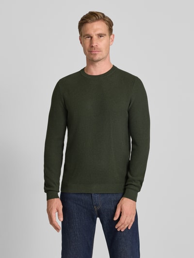 MCNEAL Strickpullover mit gerippten Abschlüssen Dunkelgruen Melange 4