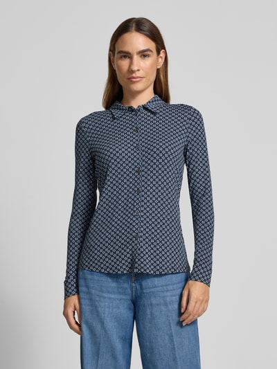 Marc O'Polo Regular fit overhemdblouse van viscosemix Marineblauw - 4
