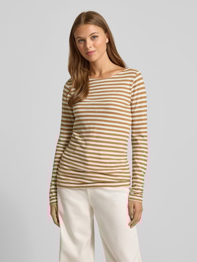 Marc O'Polo Shaped Fit Langarmshirt aus reiner Baumwolle Sand 4