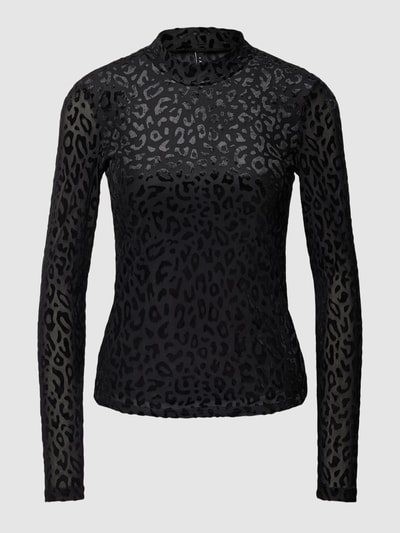 Only Longsleeve mit Allover-Muster Modell 'NORA' Black 2