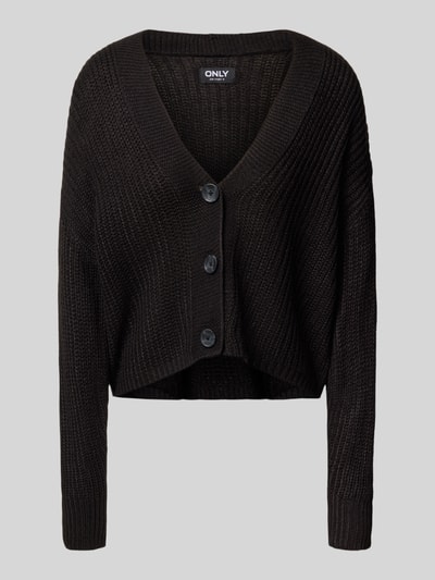 Only Regular Fit Strickjacke mit überschnittenen Schultern MODELL 'CAROL' Black 2