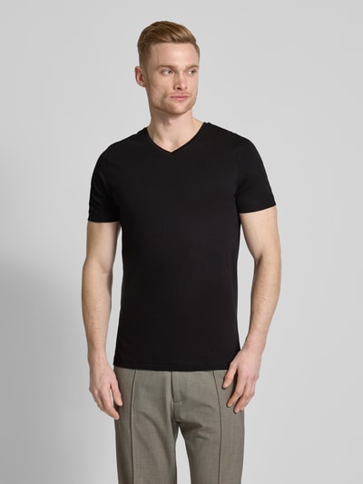 Christian Berg Men T-shirt met V-hals Zwart - 4