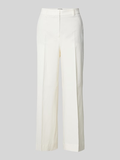 SEDUCTIVE Broek van linnenmix met persplooien, model 'DOMINICA' Offwhite - 2