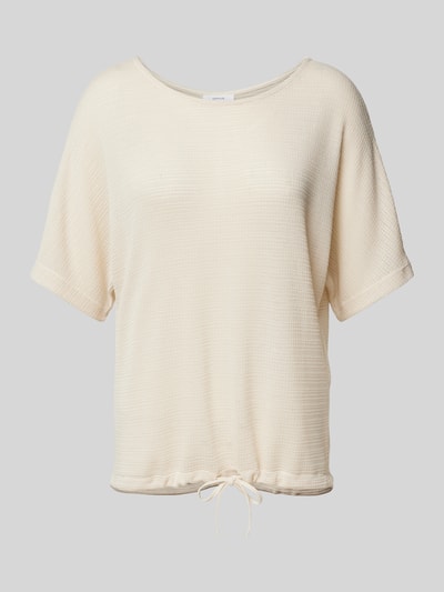 OPUS T-shirt z fakturowanym wzorem model ‘Saronji’ Szarobrązowy 2
