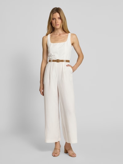 Mango Jumpsuit mit Taillengürtel Modell 'LIONELA' Offwhite 4