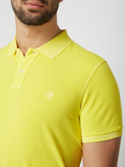 Marc O'Polo Poloshirt in washed out-look Geel - 3