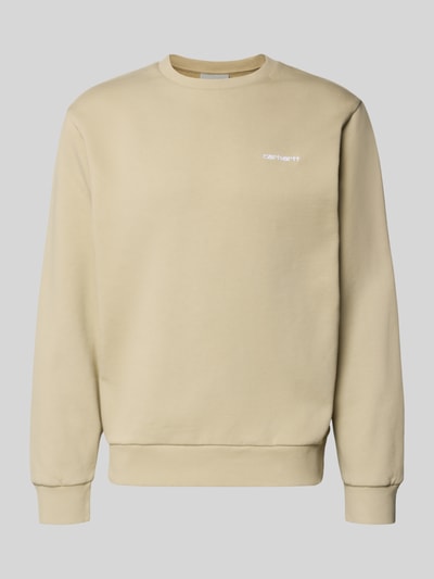 Produktfoto, Sweatshirt mit Rundhalsausschnitt und Label-Stitching von Carhartt Work In Progress in Beige, Baumwoll-Elasthan-Mix, Regular Fit.