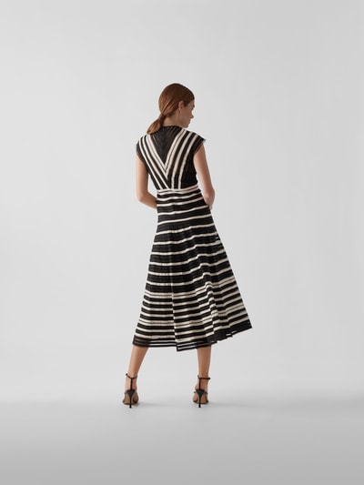 RED Valentino Maxikleid mit Streifenmuster Schwarz 5