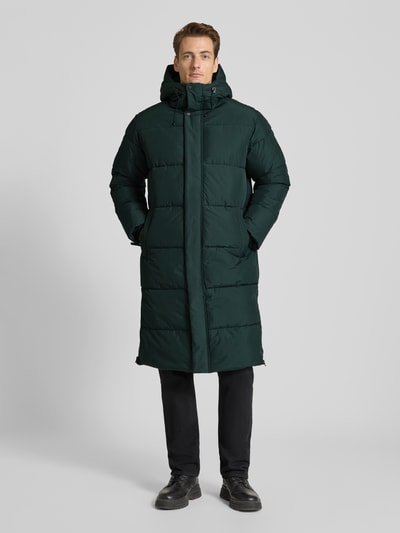 Icepeak Gewatteerde lange jas met capuchon en steekzakken, model 'ARDEK' Olijfgroen - 4