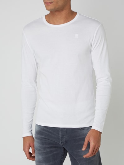 G-Star Raw Slim Fit Longsleeve aus Bio-Baumwolle Weiss 4