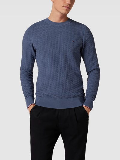 Tommy Hilfiger Strickpullover mit Strukturmuster Modell 'EXAGGERATED' Jeansblau 4