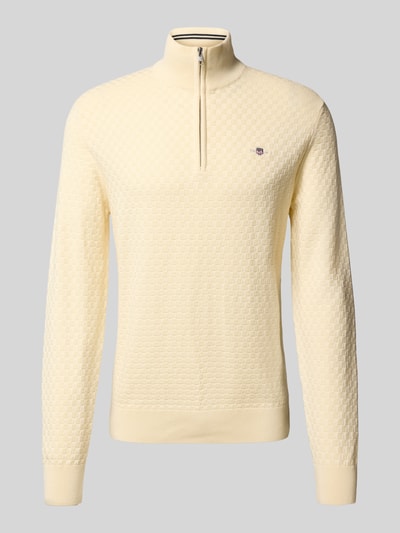 Gant Sweter z dzianiny z wyhaftowanym logo Złamany biały 2