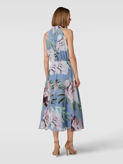 SWING Cocktailjurk met all-over motief Lichtblauw - 5
