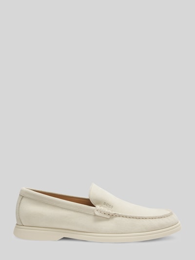 BOSS Slipper aus echtem Leder Offwhite 3