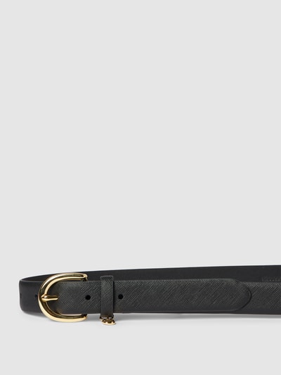 Lauren Ralph Lauren Ledergürtel mit feinem Strukturmuster Modell 'CHARM' Black 2