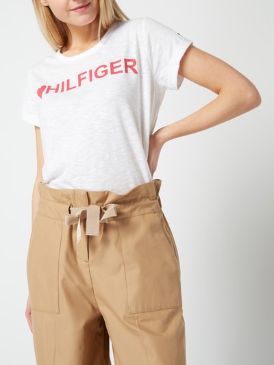 TOMMY HILFIGER Boxy Fit T-Shirt mit Logo-Print Weiss 4
