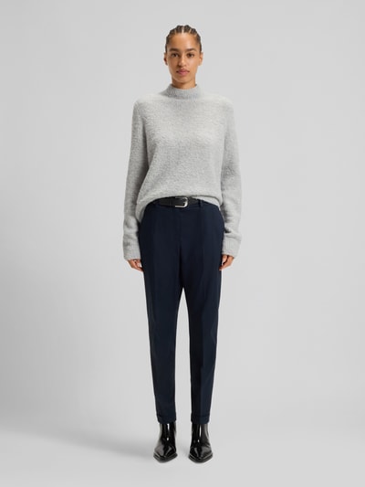 BOSS Sweter z dzianiny o kroju regular fit z mieszanki wełny i kaszmiru model ‘FUBRINA’ Jasnoszary melanż 1