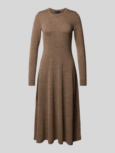 Lauren Ralph Lauren Midikleid aus Wolle mit Rundhalsausschnitt Modell 'VORLEY' Taupe 2