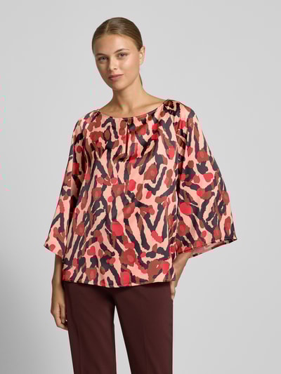 s.Oliver BLACK LABEL Regular Fit Langarmbluse mit Allover-Muster Rostrot 4