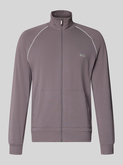 BOSS Regular Fit Sweatjacke aus Baumwoll-Mix Modell 'Mix&Match' Taupe 2