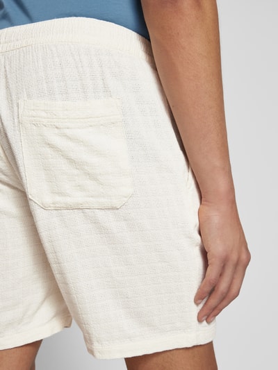 Only & Sons Loose fit korte broek met structuurmotief, model 'TEL' Offwhite - 3