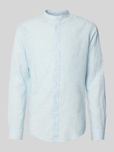 Only & Sons Slim Fit Leinenhemd aus Leinen-Mix mit Kaschmir-Anteil Modell 'CAIDEN' Hellblau 2