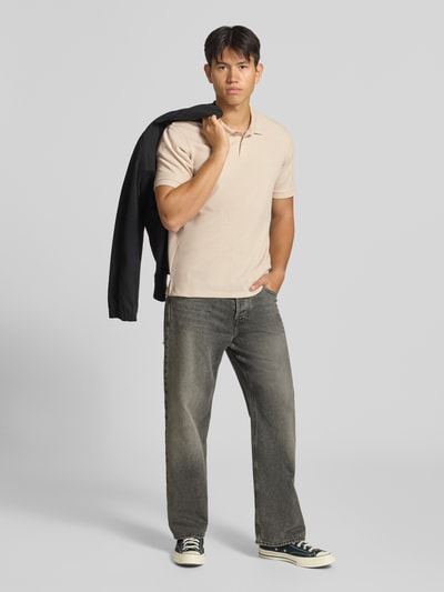 JACK & JONES Koszulka polo z domieszką bawełny, krój regular fit, model 'Austin' Beżowy 1