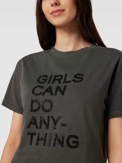 Zadig & Voltaire T-Shirt mit Statement-Print Modell 'BELLA' Anthrazit 3