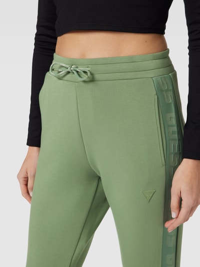 Guess Activewear Sweatpants met galonstrepen, model 'ALLIE' Rietgroen - 3