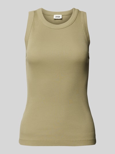 Drykorn Tanktop in Ripp-Optik Modell 'OLINA' Oliv 1