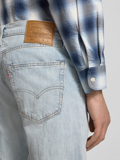 Levi's® Tapered Fit Jeans aus Baumwoll-Leinen-Mix Modell '502®' Hellblau 3