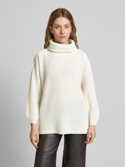 Vero Moda Sweter z dzianiny o kroju oversized z szerokim golfem model ‘ZIA’ Écru 4