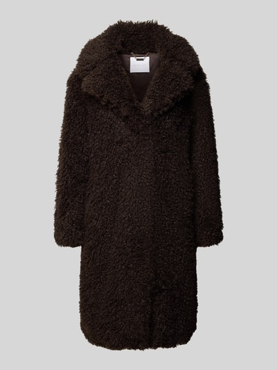 Rich & Royal Mantel aus Teddyfell mit Reverskragen Dunkelbraun 2