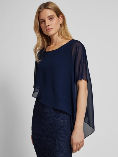 Swing Cocktailjurk met glittereffect en chiffon Marineblauw - 3