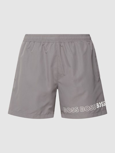 BOSS Badehose mit Label-Print Modell 'Dolphin' Mittelgrau 2