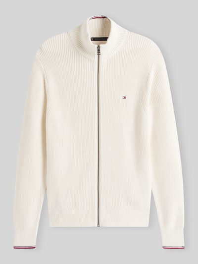 Tommy Hilfiger Regular Fit Strickjacke aus reiner Baumwolle Offwhite 2
