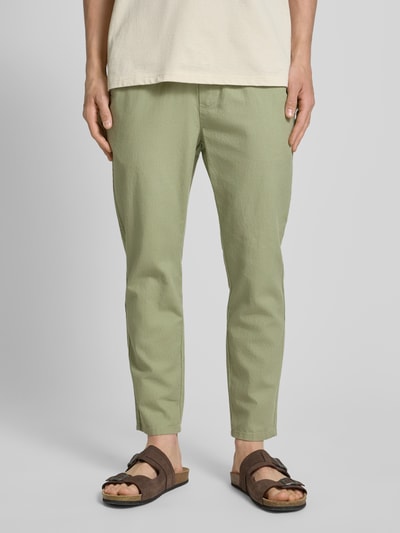 Only & Sons Cropped Stoffhose aus Leinen-Mix Modell 'LINUS' Hellgruen 4
