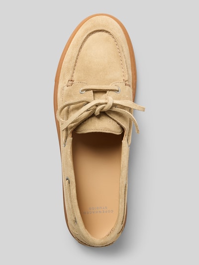 Copenhagen Slipper mit Schnürverschluss Modell 'Suede' Sand 3